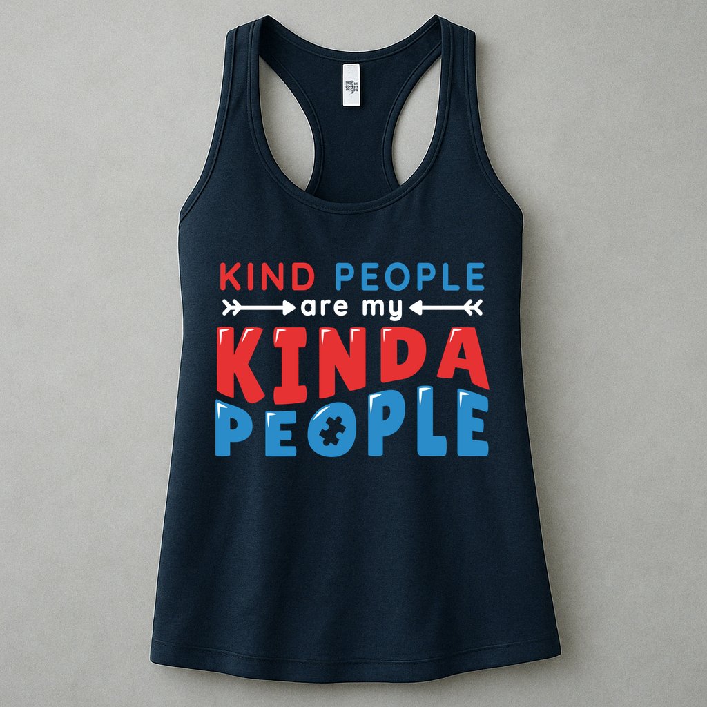 Kind People Are My Kinda People Autism Awareness Womens Tank Top