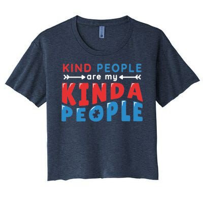 Kind People Are My Kinda People Autism Awareness Women's Crop Top Tee