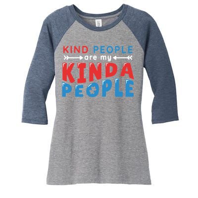 Kind People Are My Kinda People Autism Awareness Women's Tri-Blend 3/4-Sleeve Raglan Shirt