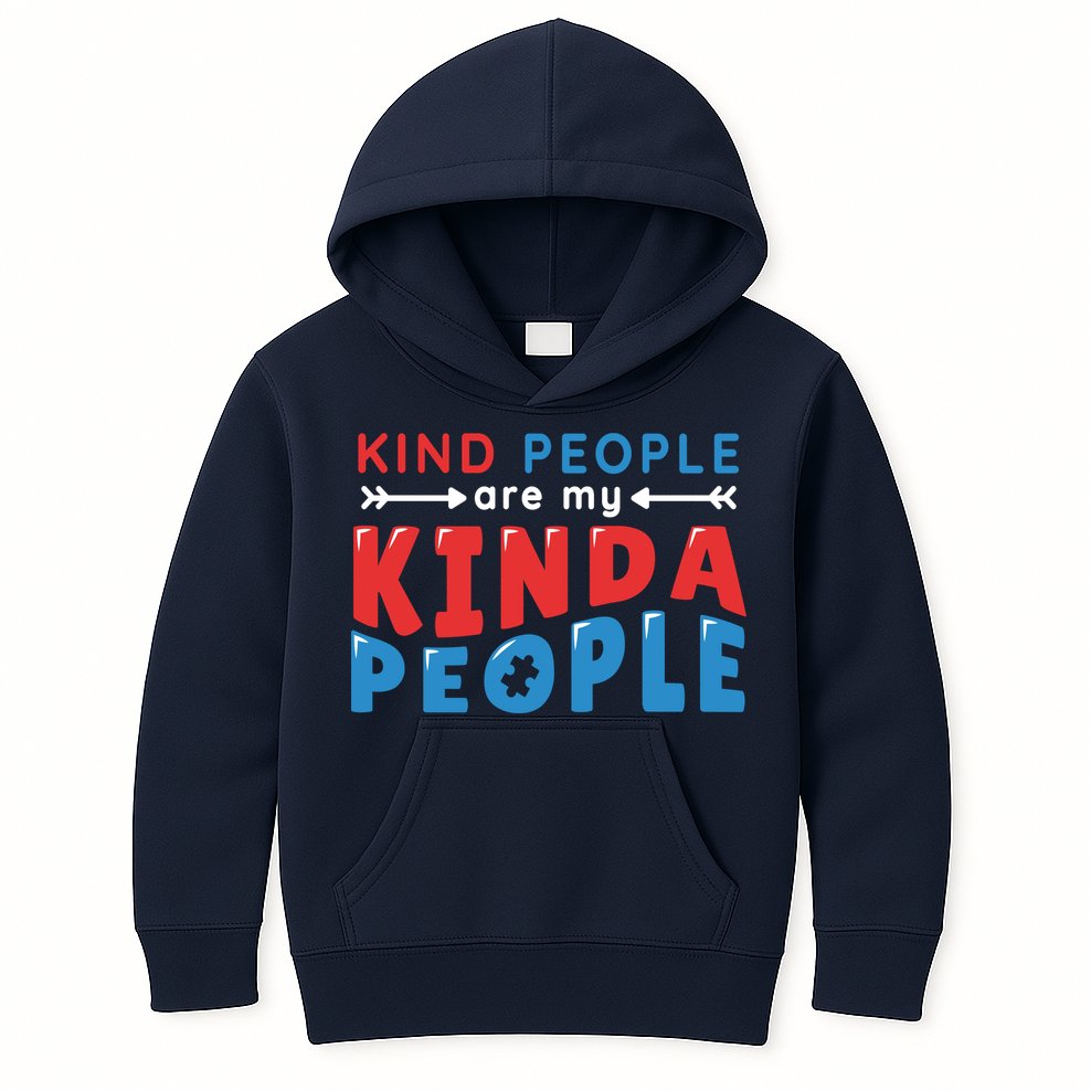 Kind People Are My Kinda People Autism Awareness Kids Hoodie