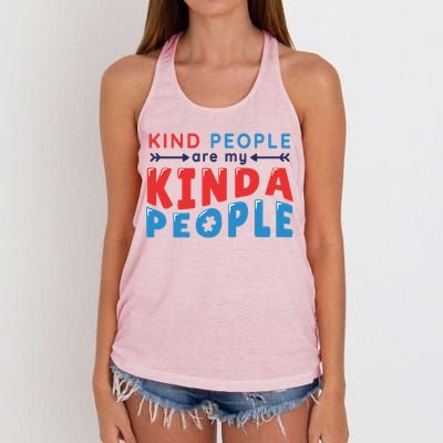 Kind People Are My Kinda People Autism Awareness Women's Knotted Racerback Tank