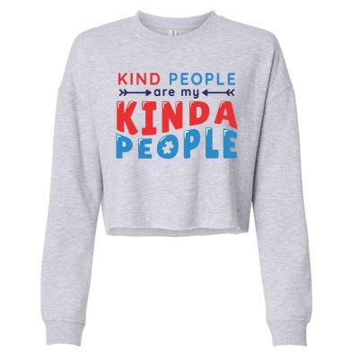 Kind People Are My Kinda People Autism Awareness Cropped Pullover Crew