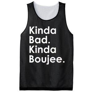 Kinda Bad Kinda Boujee Trendy Saying Text Logo Mesh Reversible Basketball Jersey Tank