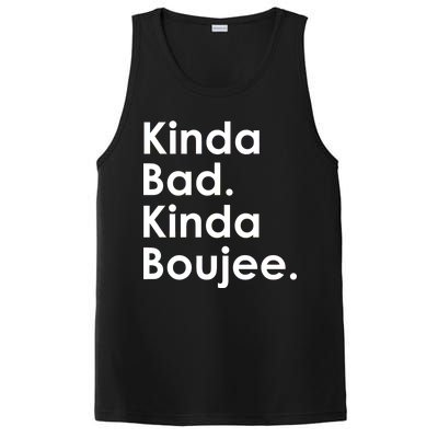 Kinda Bad Kinda Boujee Trendy Saying Text Logo PosiCharge Competitor Tank