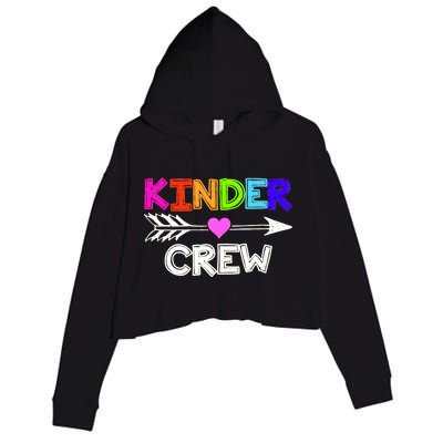 Kinder Crew Kindergarten Teacher Crop Fleece Hoodie