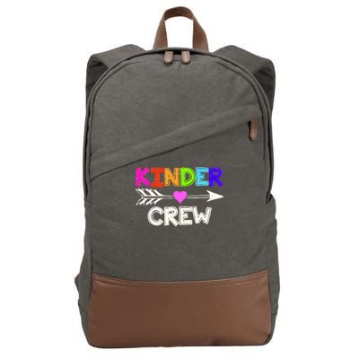 Kinder Crew Kindergarten Teacher Cotton Canvas Backpack