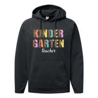 Kinder Garten Teacher Leopard Logo Performance Fleece Hoodie