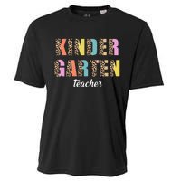 Kinder Garten Teacher Leopard Logo Cooling Performance Crew T-Shirt