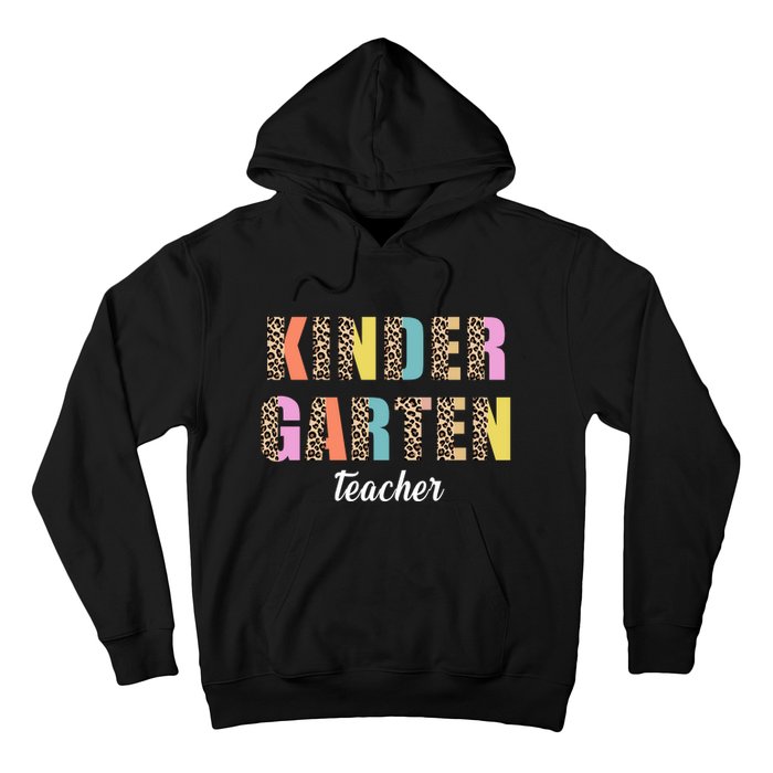 Kinder Garten Teacher Leopard Logo Hoodie