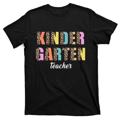 Kinder Garten Teacher Leopard Logo T-Shirt