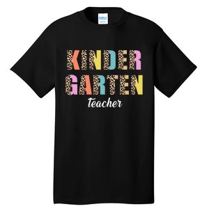 Kinder Garten Teacher Leopard Logo Tall T-Shirt