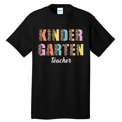 Kinder Garten Teacher Leopard Logo Tall T-Shirt