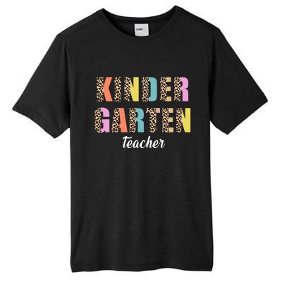 Kinder Garten Teacher Leopard Logo Tall Fusion ChromaSoft Performance T-Shirt