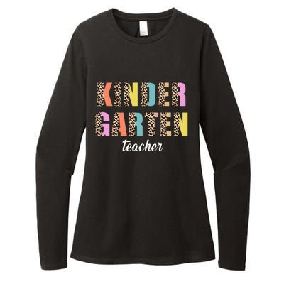 Kinder Garten Teacher Leopard Logo Womens CVC Long Sleeve Shirt