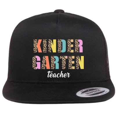 Kinder Garten Teacher Leopard Logo Flatbill Hat