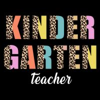 Kinder Garten Teacher Leopard Logo Flat Bill Trucker Hat
