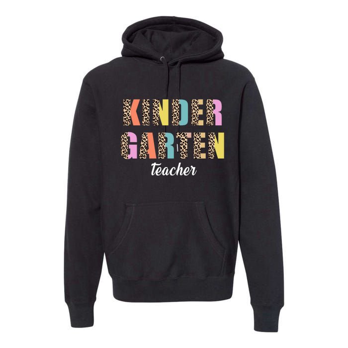 Kinder Garten Teacher Leopard Logo Premium Hoodie