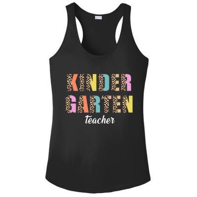 Kinder Garten Teacher Leopard Logo Ladies PosiCharge Competitor Racerback Tank