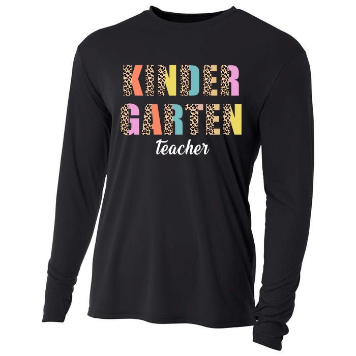 Kinder Garten Teacher Leopard Logo Cooling Performance Long Sleeve Crew