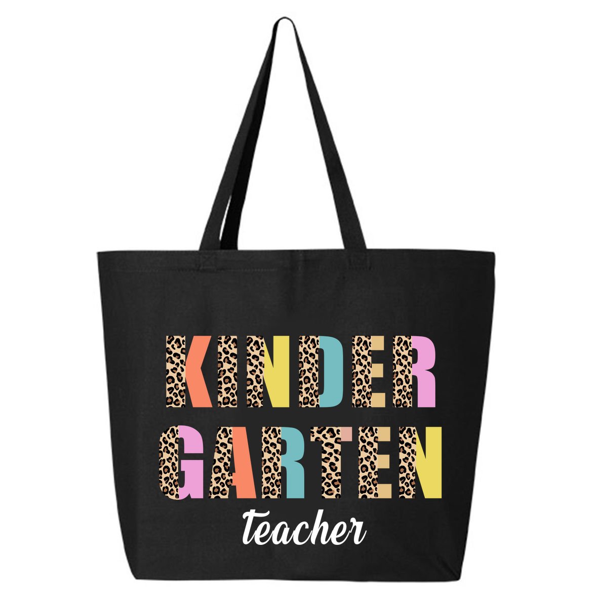 Kinder Garten Teacher Leopard Logo 25L Jumbo Tote