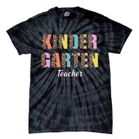 Kinder Garten Teacher Leopard Logo Tie-Dye T-Shirt