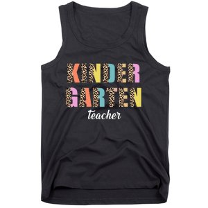 Kinder Garten Teacher Leopard Logo Tank Top