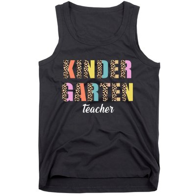 Kinder Garten Teacher Leopard Logo Tank Top