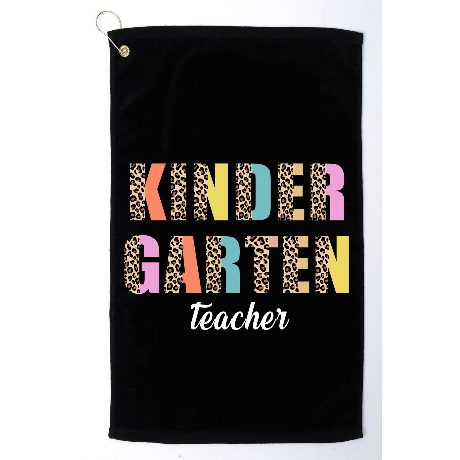 Kinder Garten Teacher Leopard Logo Golf Towel