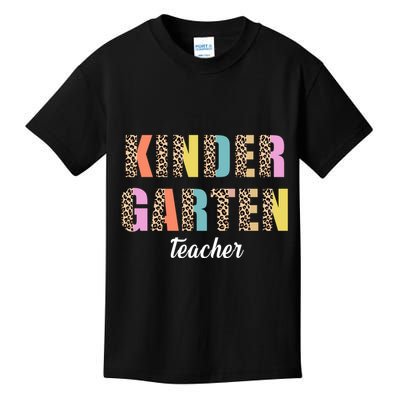 Kinder Garten Teacher Leopard Logo Kids T-Shirt