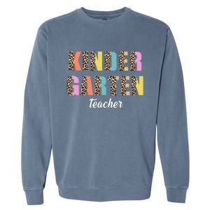 Kinder Garten Teacher Leopard Logo Garment-Dyed Sweatshirt