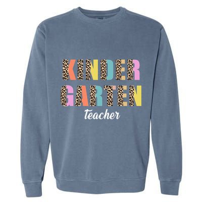 Kinder Garten Teacher Leopard Logo Garment-Dyed Sweatshirt