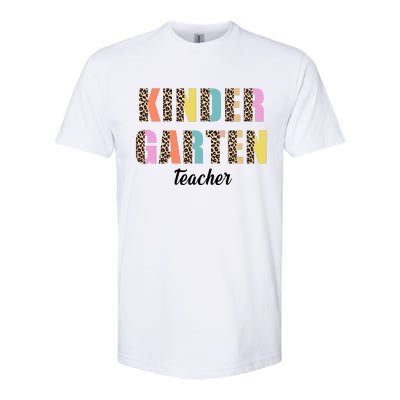 Kinder Garten Teacher Leopard Logo Softstyle CVC T-Shirt