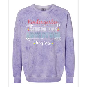 Kindergarten Back To School Adventure  Colorblast Crewneck Sweatshirt