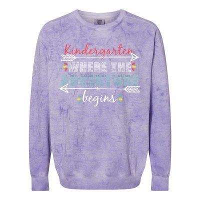 Kindergarten Back To School Adventure  Colorblast Crewneck Sweatshirt