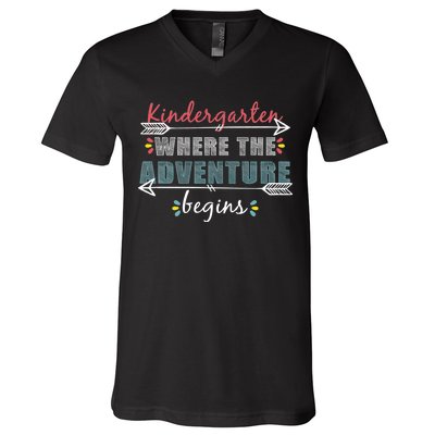 Kindergarten Back To School Adventure  V-Neck T-Shirt