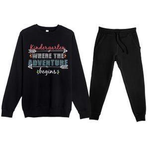 Kindergarten Back To School Adventure  Premium Crewneck Sweatsuit Set