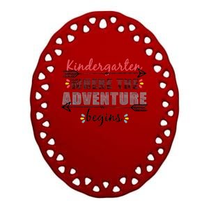 Kindergarten Back To School Adventure  Ceramic Oval Ornament