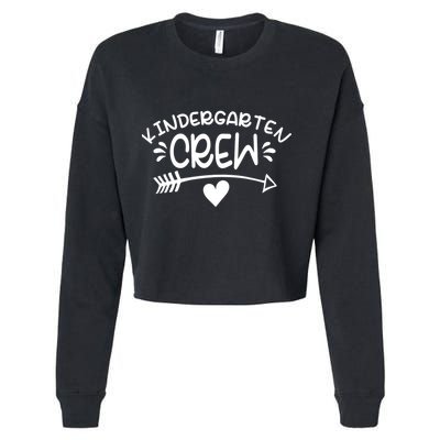 Kindergarten Crew Arrow Hear Simple Logo Cropped Pullover Crew