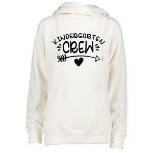 Kindergarten Crew Arrow Hear Simple Logo Womens Funnel Neck Pullover Hood