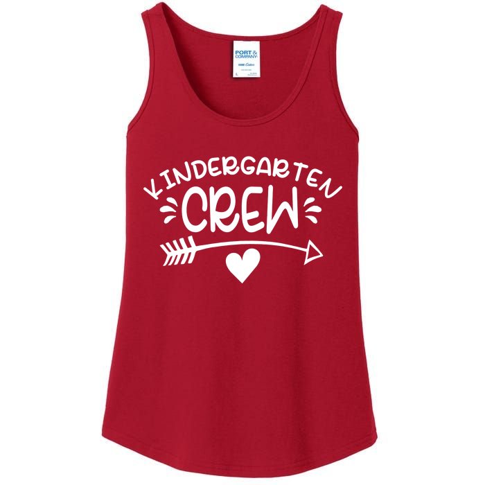 Kindergarten Crew Arrow Hear Simple Logo Ladies Essential Tank