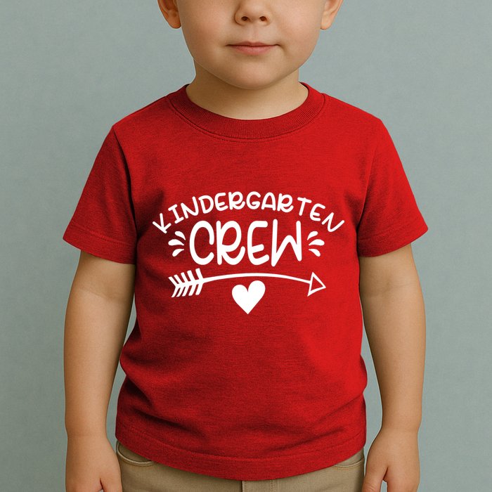 Kindergarten Crew Arrow Hear Simple Logo Toddler T-Shirt