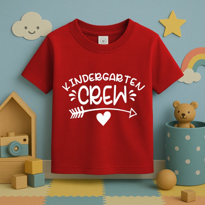 Kindergarten Crew Arrow Hear Simple Logo Toddler T-Shirt