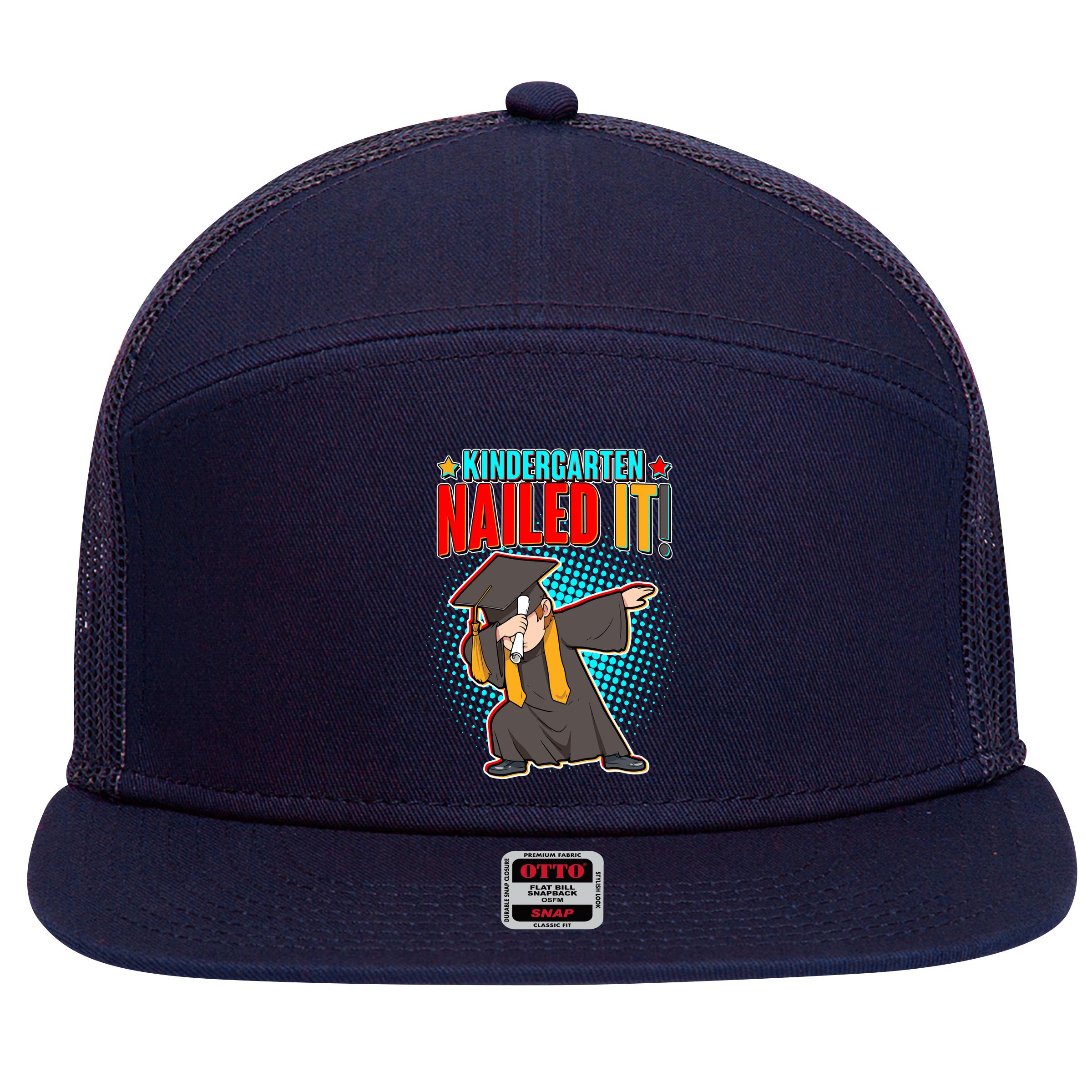 Kindergarten Graduate Nailed It 7 Panel Mesh Trucker Snapback Hat