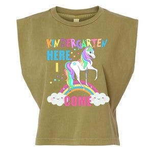 Kindergarten Here I Come Magical Unicorn Garment-Dyed Women's Muscle Tee