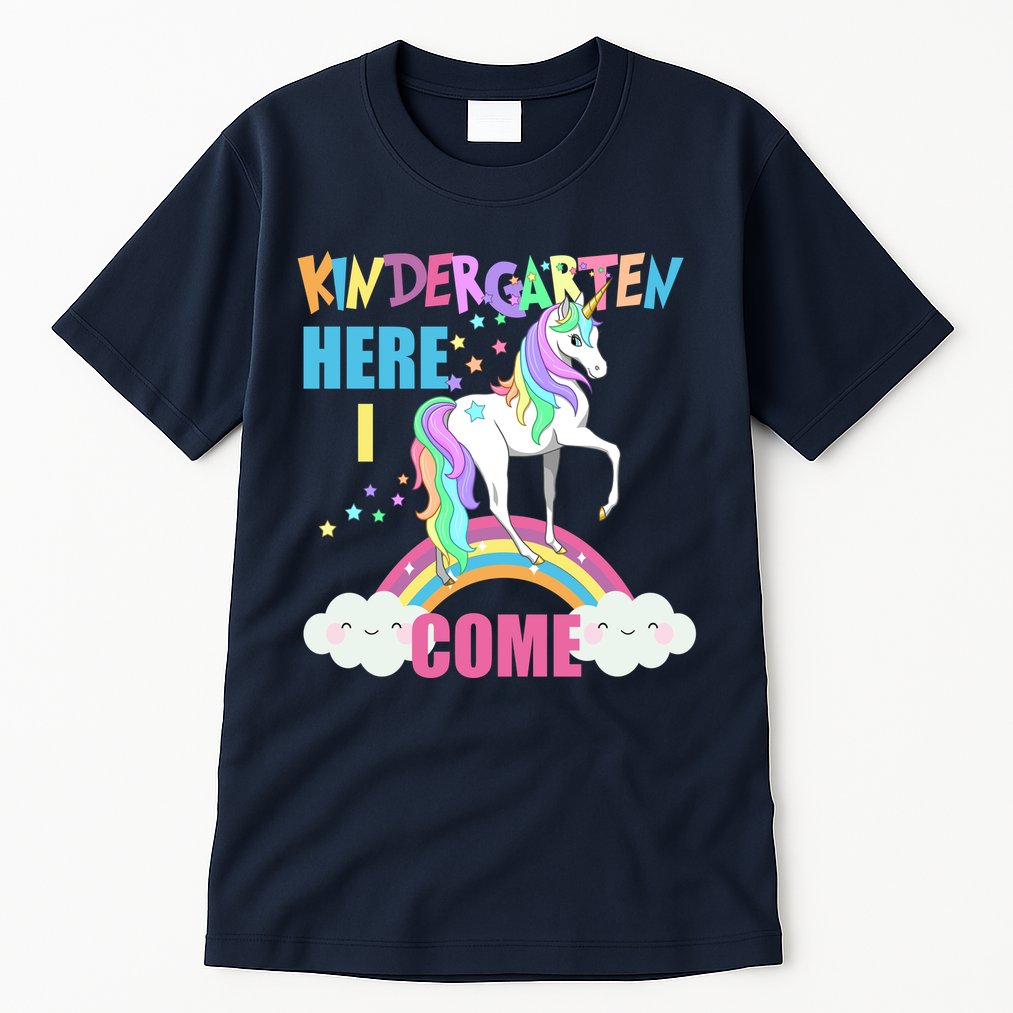 Kindergarten Here I Come Magical Unicorn Tall T-Shirt