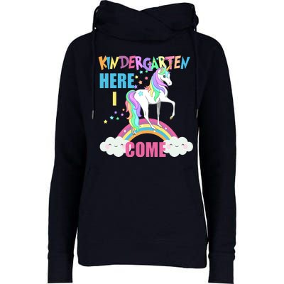 Kindergarten Here I Come Magical Unicorn Womens Funnel Neck Pullover Hood