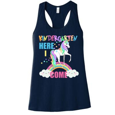 Kindergarten Here I Come Magical Unicorn Women's Racerback Tank