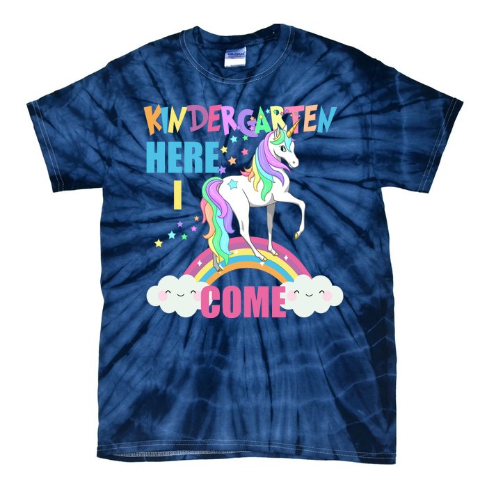 Kindergarten Here I Come Magical Unicorn Tie-Dye T-Shirt