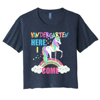 Kindergarten Here I Come Magical Unicorn Women's Crop Top Tee