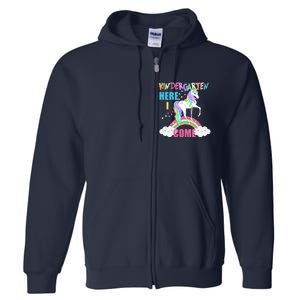 Kindergarten Here I Come Magical Unicorn Full Zip Hoodie